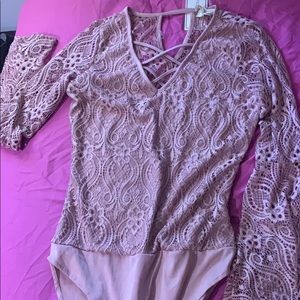 Pink lace Bodysuit